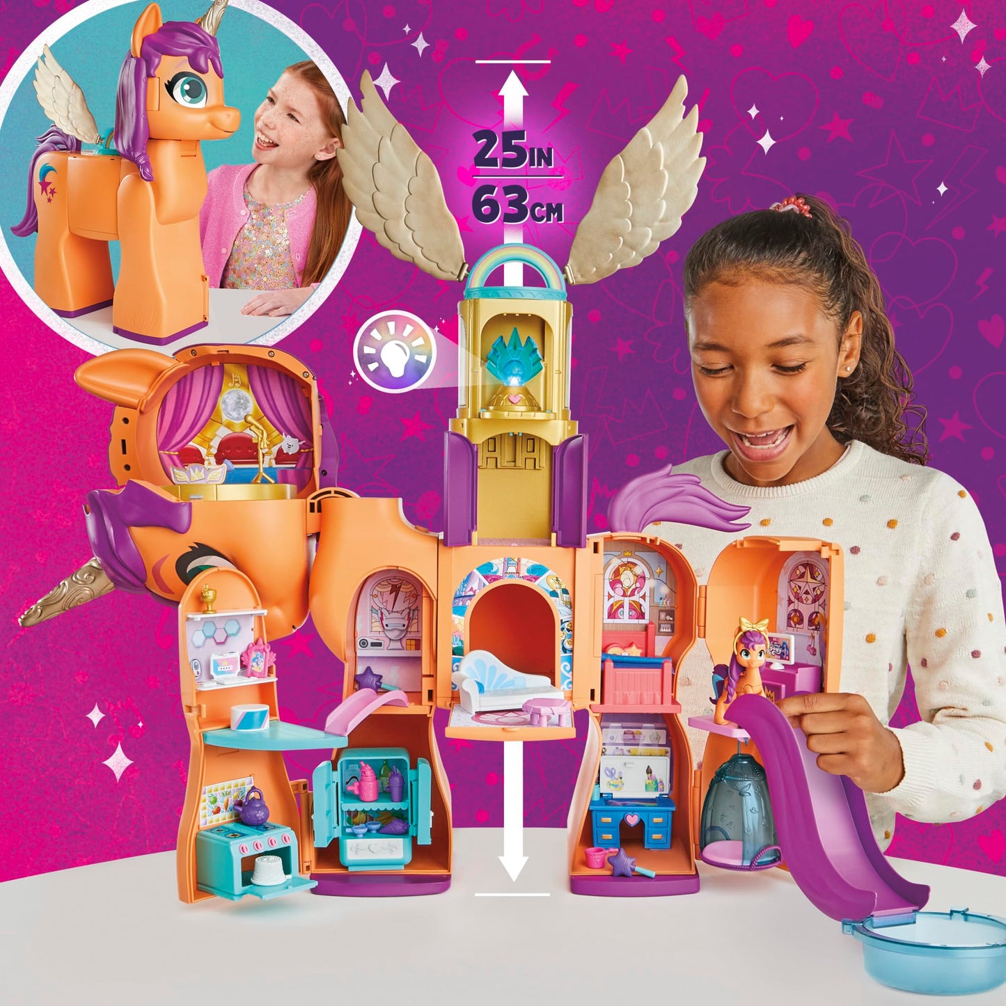 My Little Pony Toys, Sunny's Playset Reveal, 25-Inch-Tall Transforming Doll Playsets