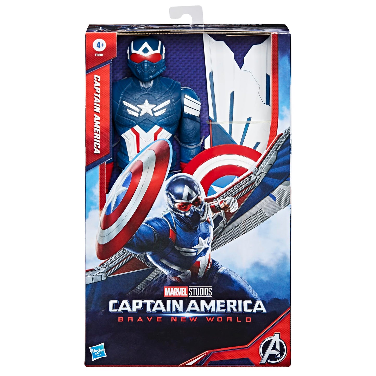 Marvel Studios Captain America Brave New World, 12-Inch Deluxe Captain America Action Figure, Shield & Accessories, Super Hero Toys for Kids 4 and Up