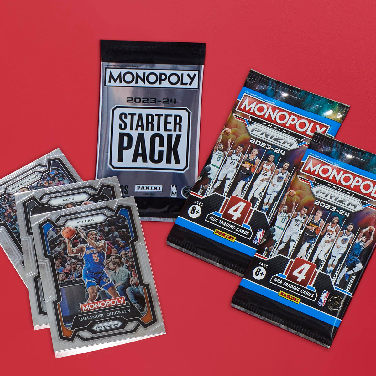 Monopoly Prizm: NBA 2nd Edition Board Game with 2023-24 Panini Trading Cards