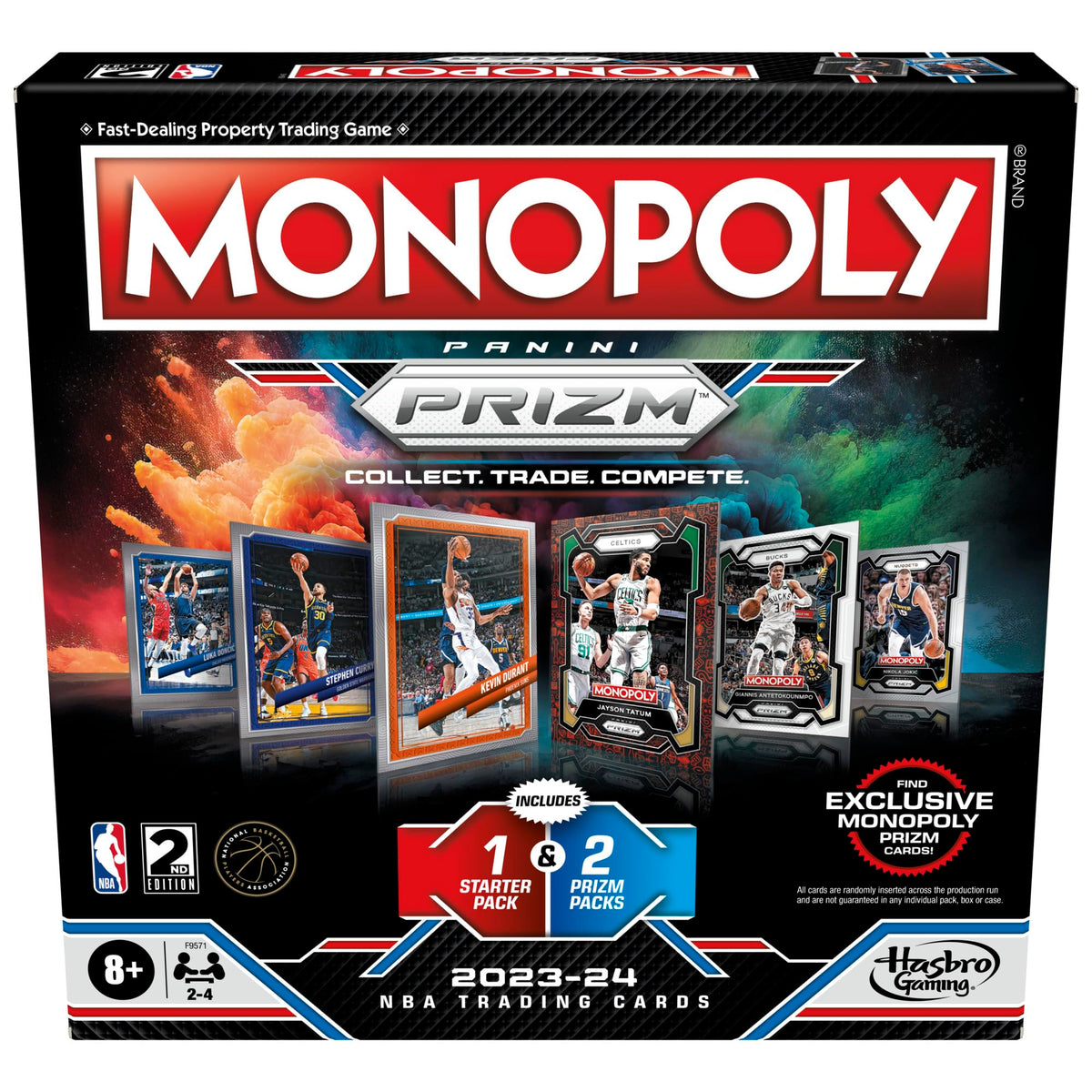 Monopoly Prizm: NBA 2nd Edition Board Game with 2023-24 Panini Trading Cards