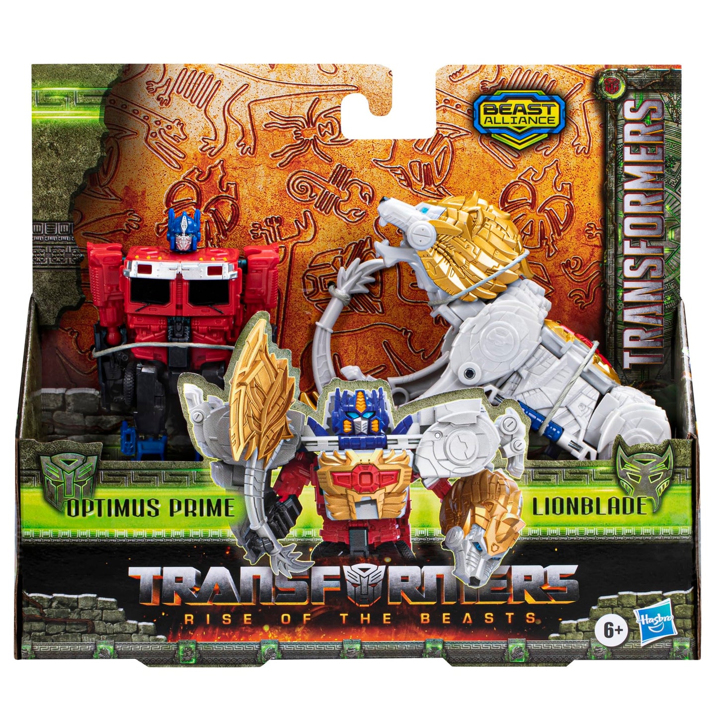 Transformers: Rise of The Beasts Movie, Beast Alliance, Beast Combiners 2-Pack Optimus Prime & Lionblade Toys, Ages 6 and Up, 5-inch