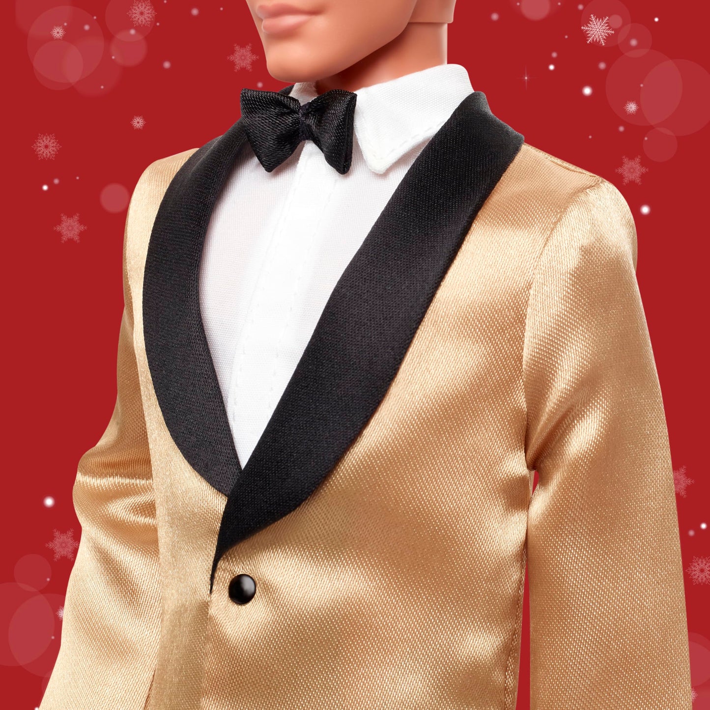 Barbie Signature 2025 Holiday Light Brown Hair Ken Collectible Fashion Doll Wearing Full Suit with Golden Jacket in Displayable Packaging & Doll Stand