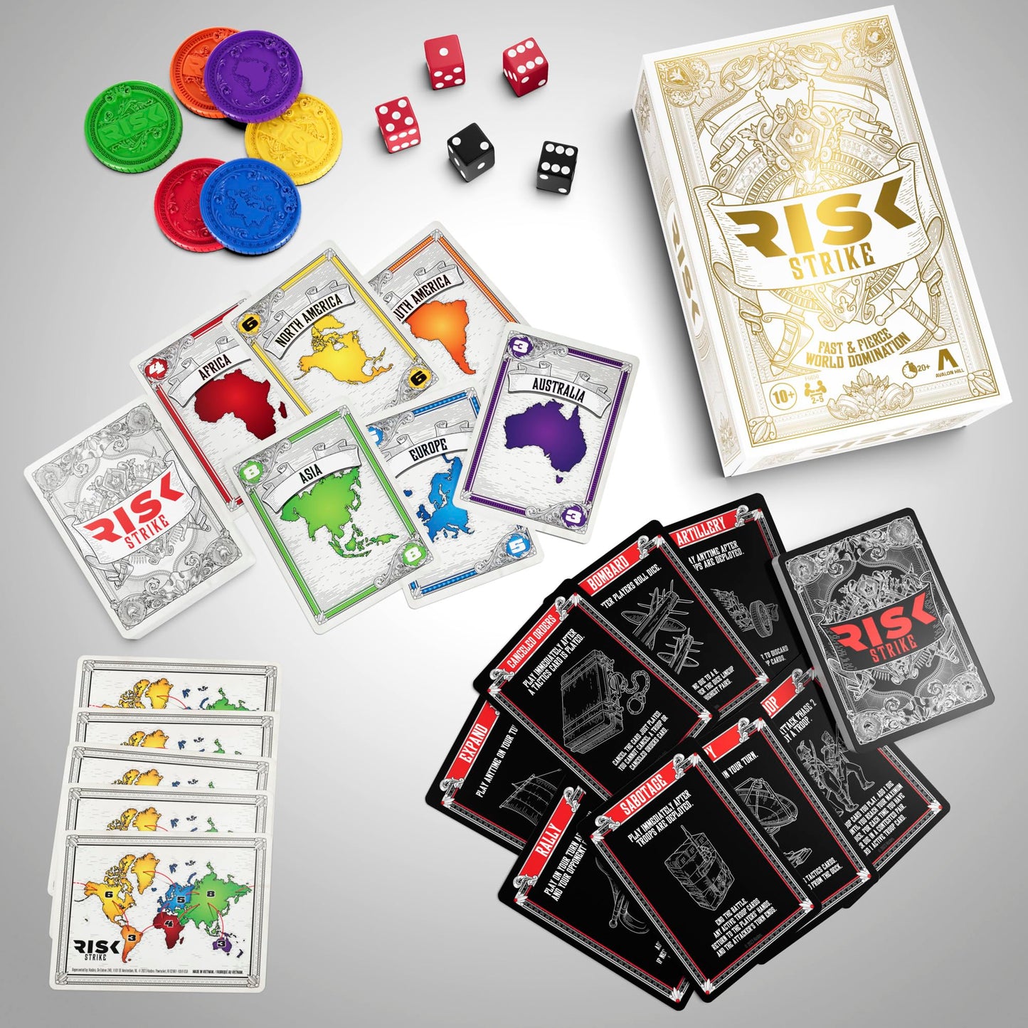 Hasbro Gaming Risk Strike Cards and Dice Game for Adults, Teens, and Kids, Quick-Playing Strategy Game, 2-5 Players, 20 Min. Average, Fun Summer Activities, Vacation Travel Essentials, Ages 10+