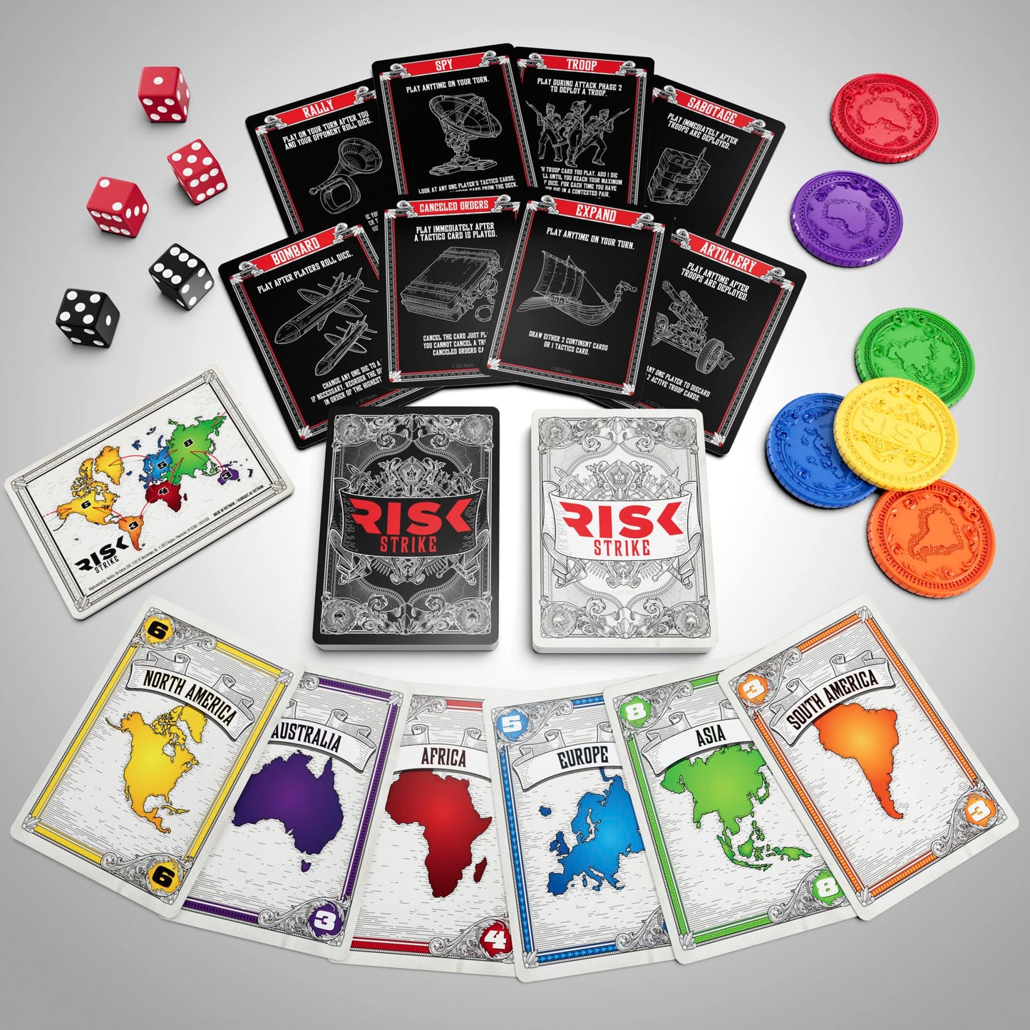 Hasbro Gaming Risk Strike Cards and Dice Game for Adults, Teens, and Kids, Quick-Playing Strategy Game, 2-5 Players, 20 Min. Average, Fun Summer Activities, Vacation Travel Essentials, Ages 10+