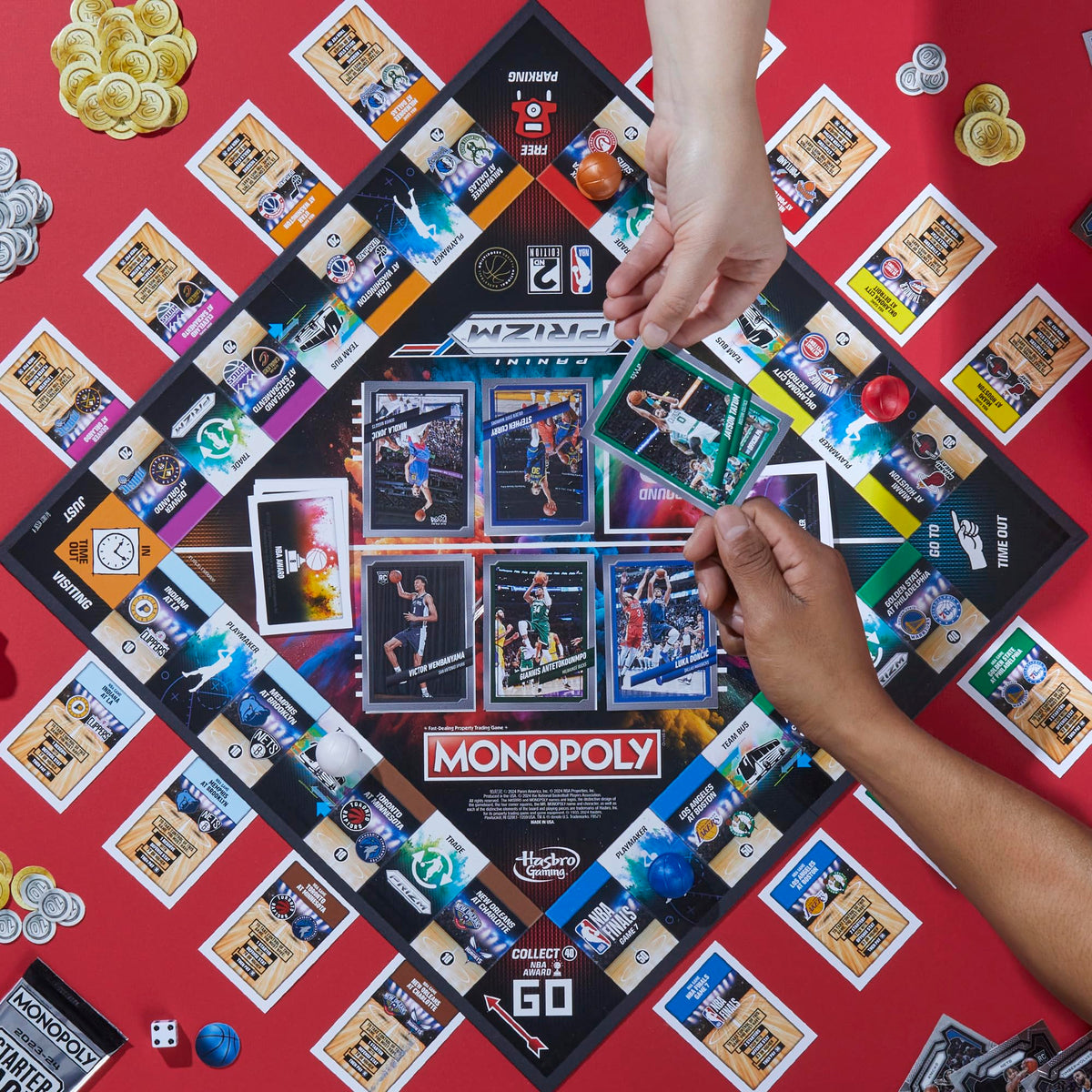 Monopoly Prizm: NBA 2nd Edition Board Game with 2023-24 Panini Trading Cards