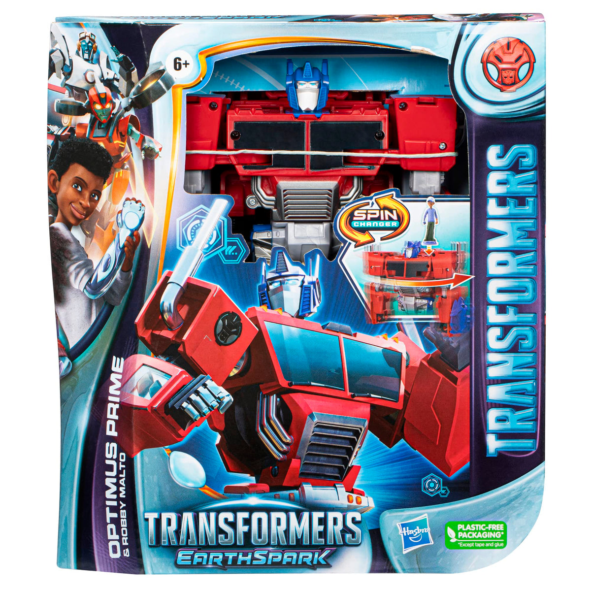 Transformers EarthSpark Spin Changer Optimus Prime 8-inch Action Figure