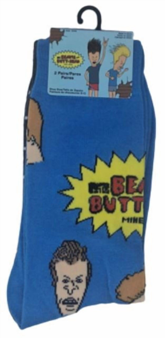 Beavis and Butt-Head Men's Crew Socks, 2-Pair Pack