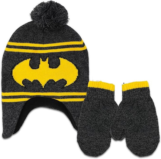 DC Comics Batman Winter Beanie Hat and Mittens Set