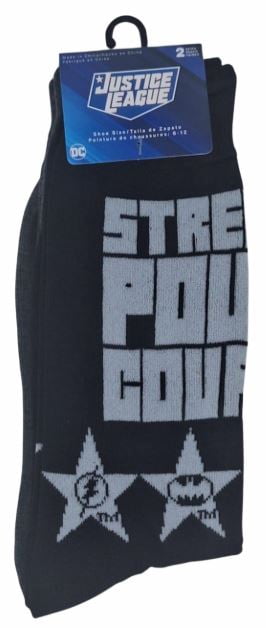 DC Justice League Strength Power Courage Crew Socks, 2-Pair Pack