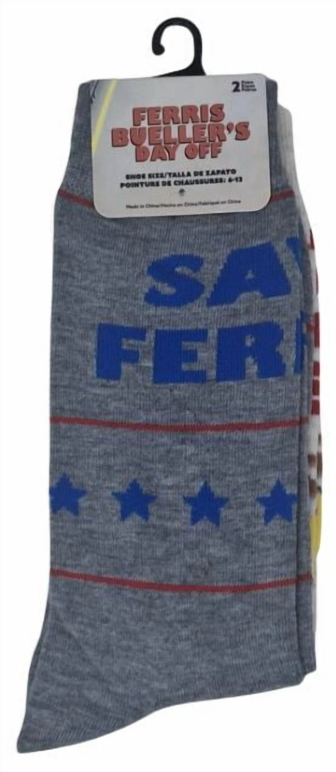 Ferris Bueller's Day Off Men's Crew Socks, 2-Pair Pack, Shoe Size 6-12