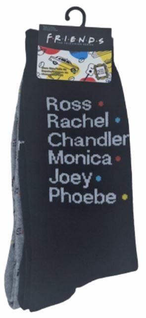 Friends TV Show Character Names Crew Socks, 2-Pair Pack