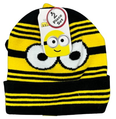 Minions Winter Knit Hat Set, 2-Piece